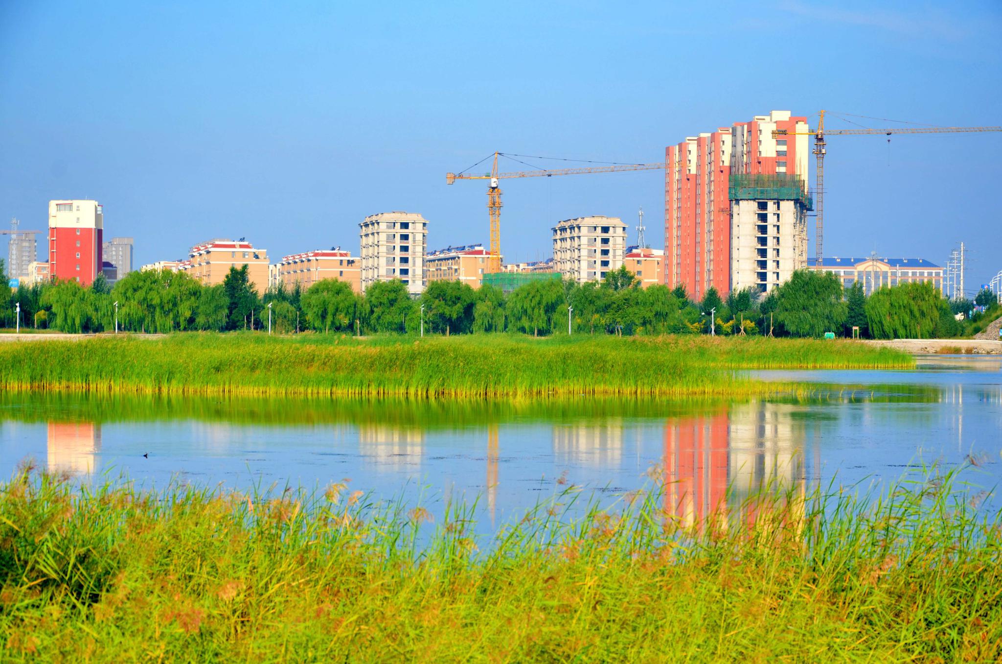 春天的通辽市西辽河大桥南侧,原创拍摄