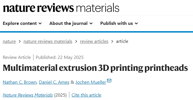 Nature最新综述评论：材料挤出3D打印技术的重要性被低估