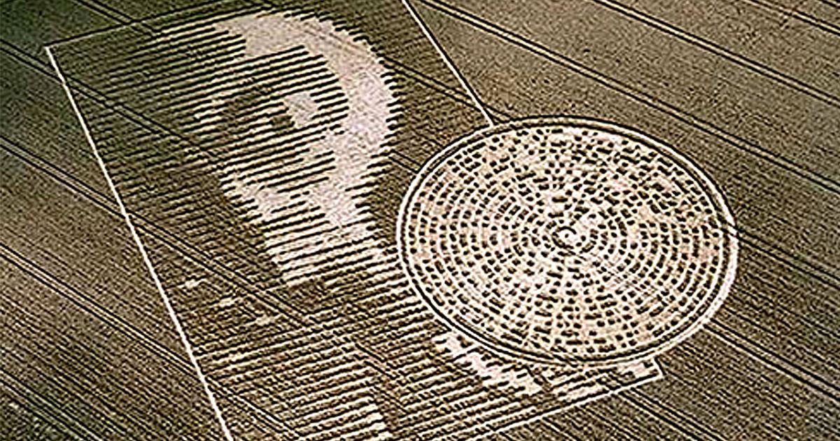 无人知晓这"外星人"形状的图案代表什么,十个令人惊奇的麦田圈