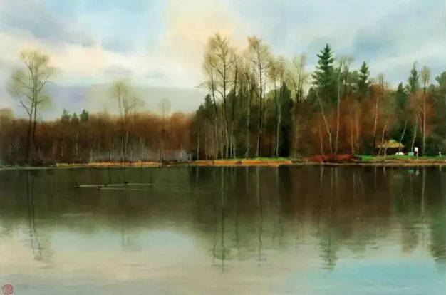 画风清爽静谧,水彩画名家黄铁山风景画作品欣赏