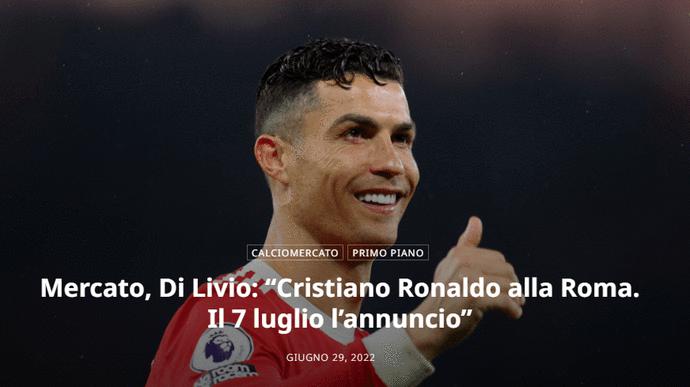 AIFA体育:前意大利国脚:罗马7月7官宣C罗加盟 他们真的想签C罗休闲区蓝鸢梦想 - Www.slyday.coM AIFA体育:前意大利国脚:罗马7月7官宣C罗加盟 他们真的想签C罗休闲区蓝鸢梦想 - Www.slyday.coM