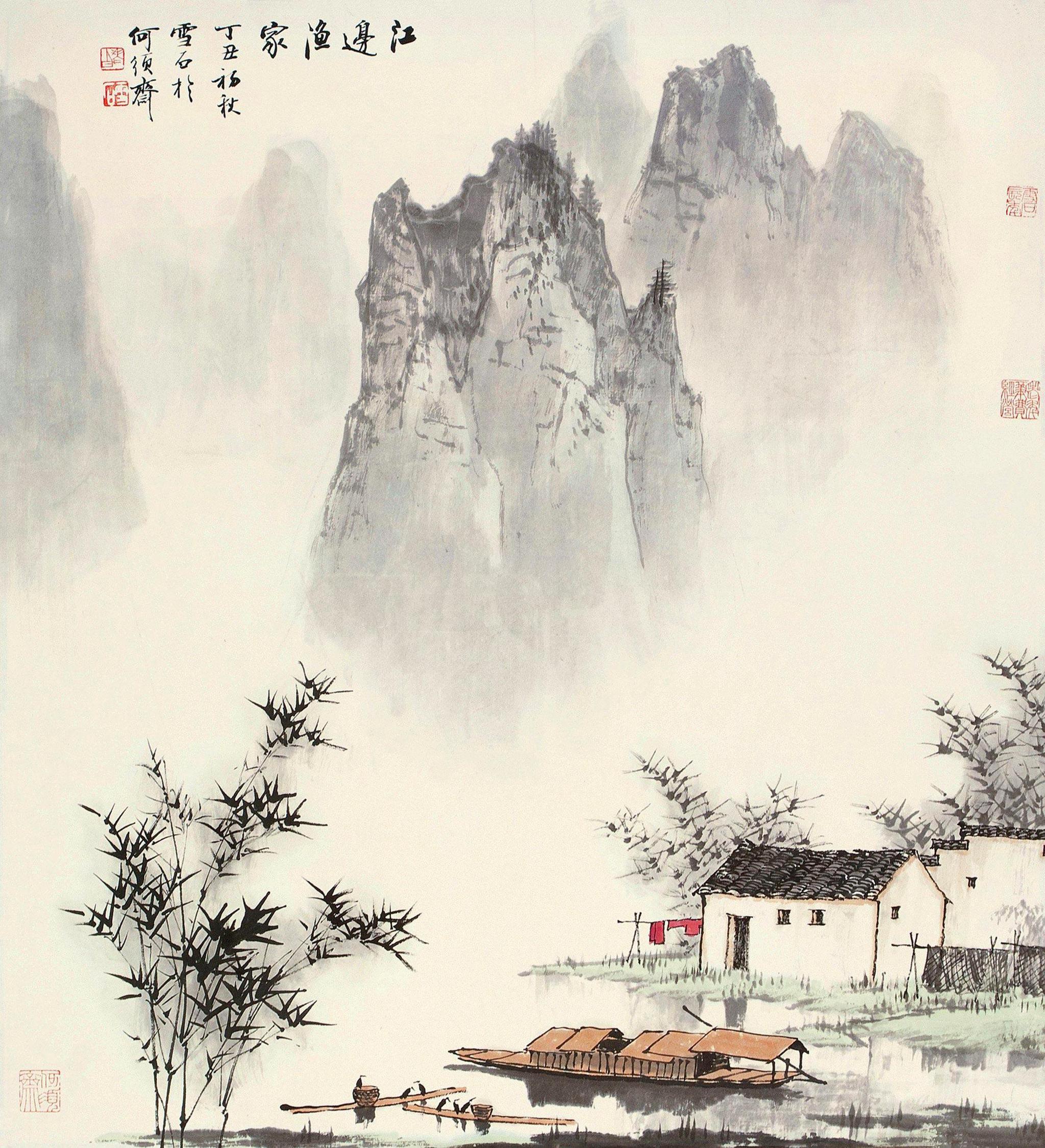 50张齐白石经典山水画,一睹大师风采