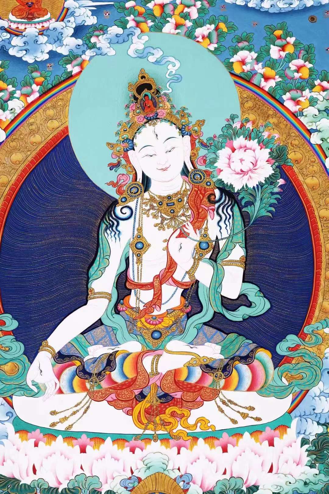 接下来请朋友们欣赏一组编号为138-437809的白度母唐卡:上一世的赤江