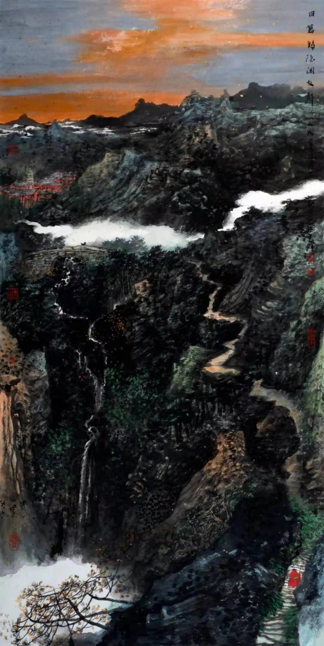 著名画家赵青仲山水画作品联展