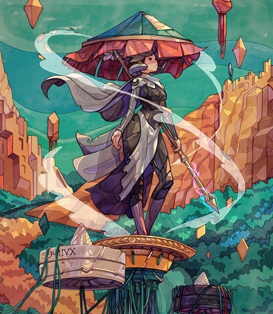 童话风人物绘画,构图充分,配色饱满舒适