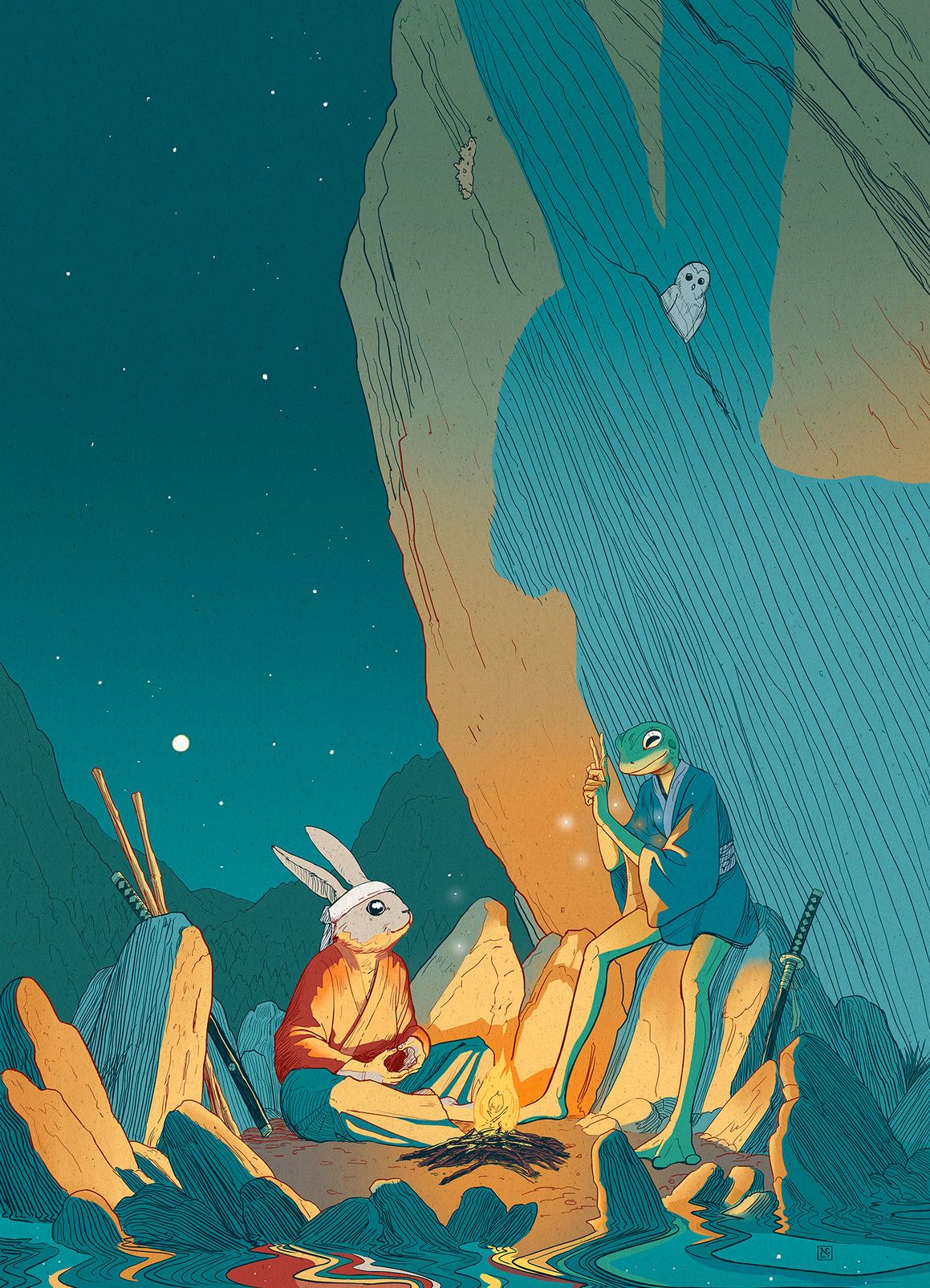 暗黑系列书籍封面插画合集,色彩丰富构图神秘,个人特色非常鲜明