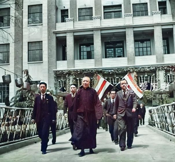 3月28日上午10时,梁鸿志,温宗尧,陈群,陈篆,任援道等汉奸与日本外务省