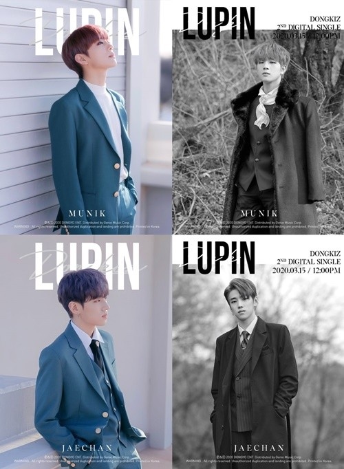 DONGKIZ薛元大&金钟亨&张汶益&朴宰灿公开新曲《LUPIN》预告图片