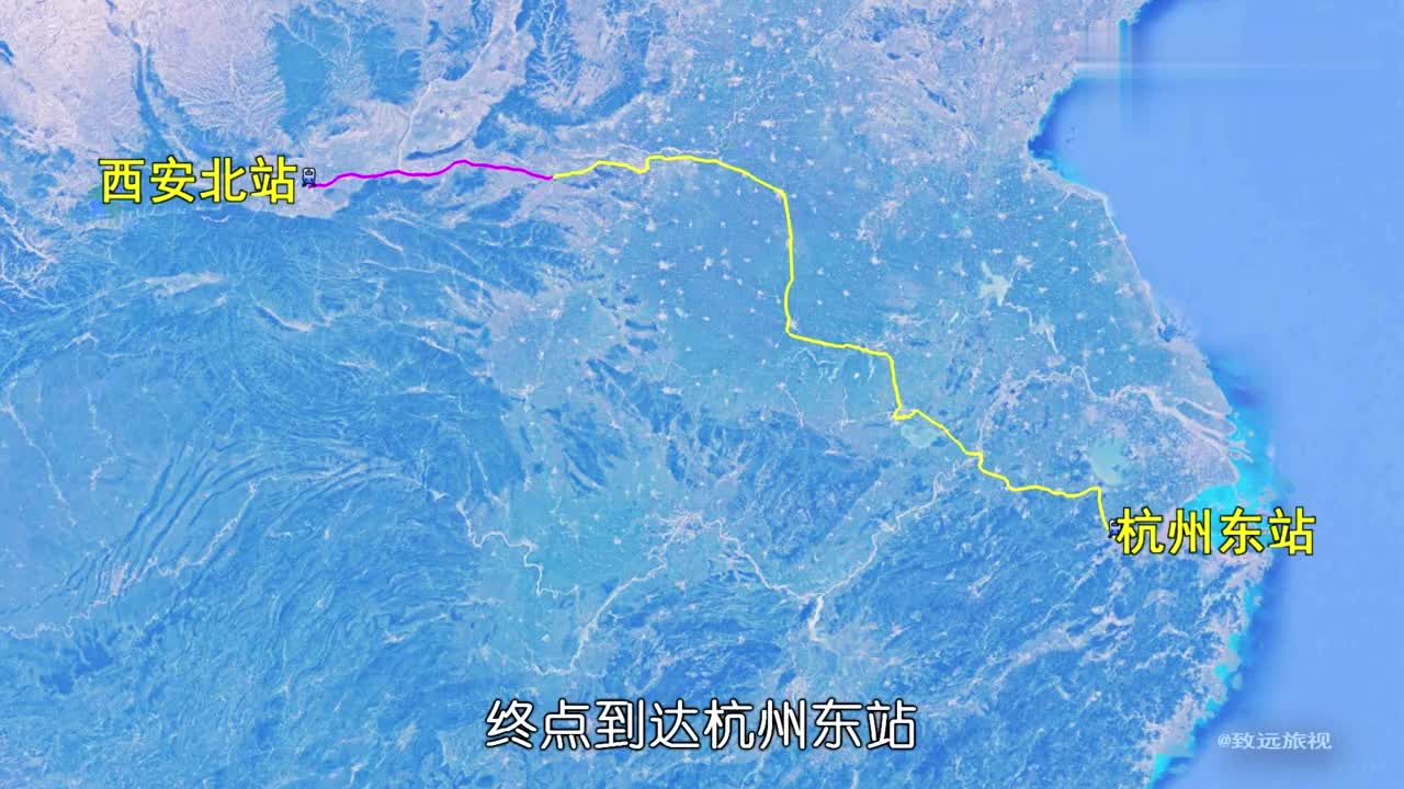 高铁g3162(西安北-杭州东),全程约1483公里,运行8小时22分