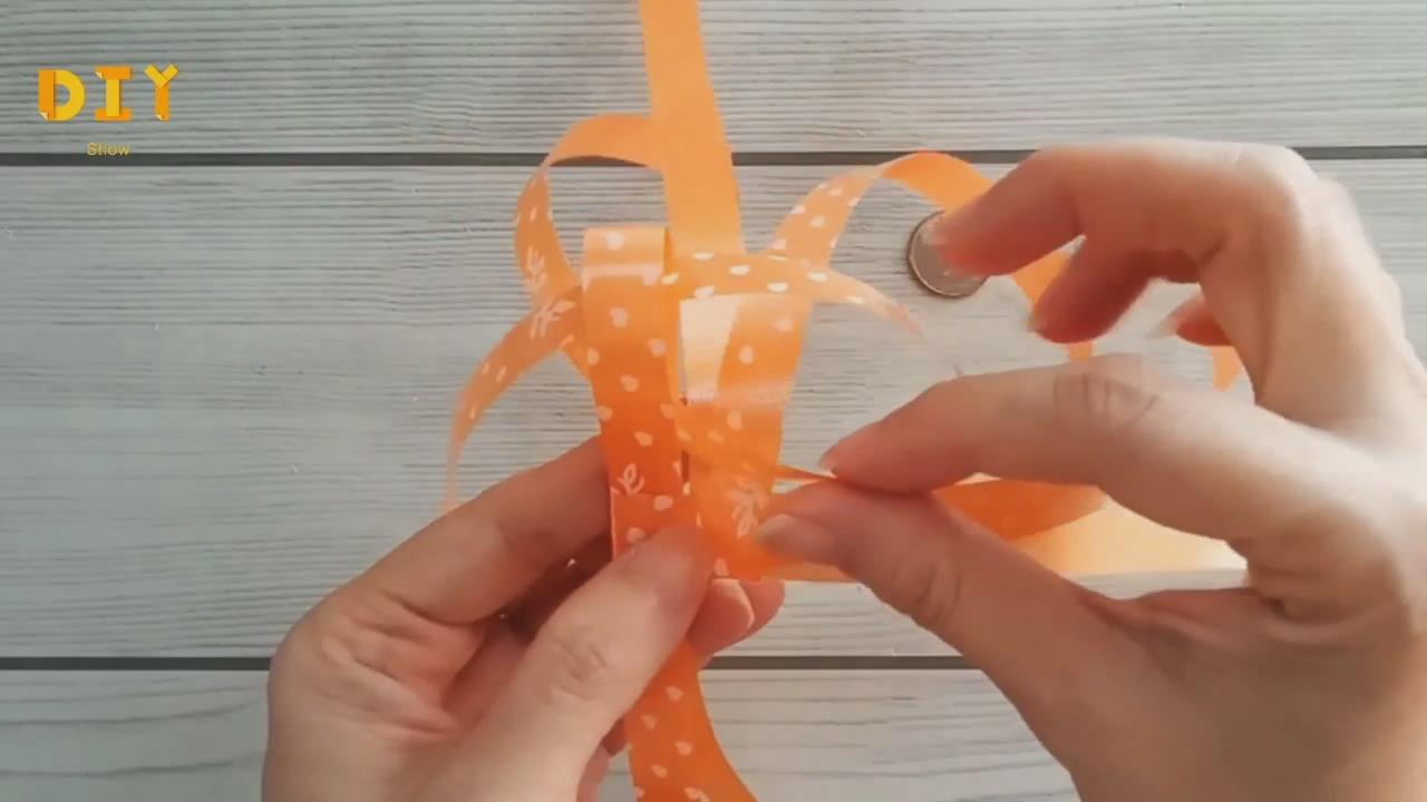 彩带编织作品,漂亮的六边形挂件!