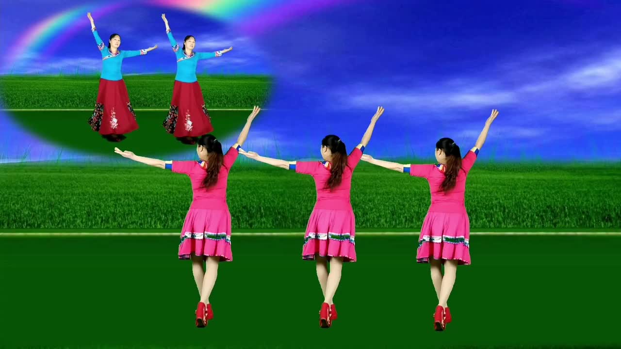 经典民歌广场舞《北京的金山上》歌曲经典动听,舞蹈简单又好看