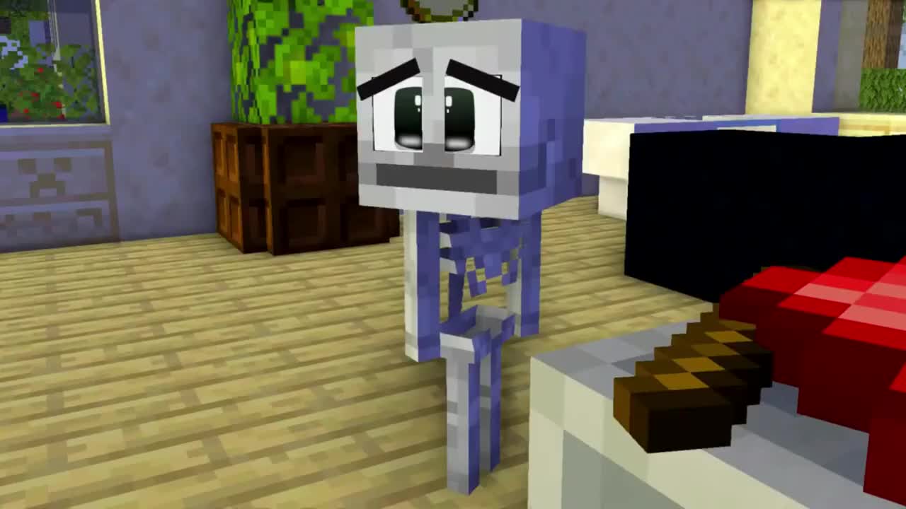 mc动画游戏:骷髅小白刷碗扫地做饭