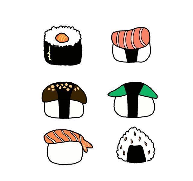 寿司的画法 简单图片