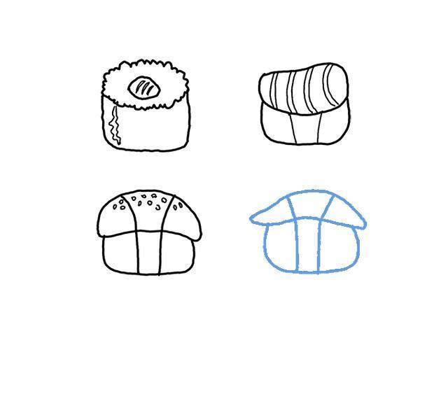 如何画寿司简笔画