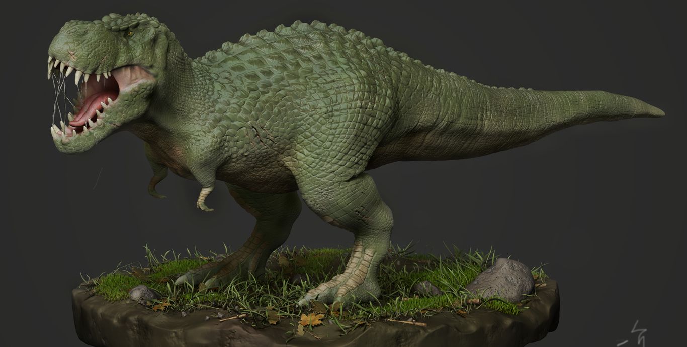 给你们分享几张3d设计制作的恐龙