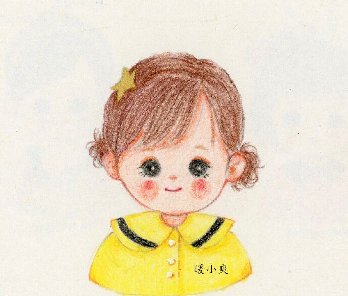 彩铅画萌娃头像,又来骗生女儿系列 作者:暖小爽
