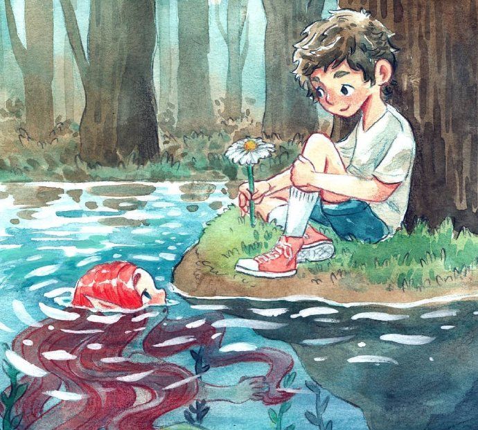 梦幻森林系列插画童话中的男孩也很美