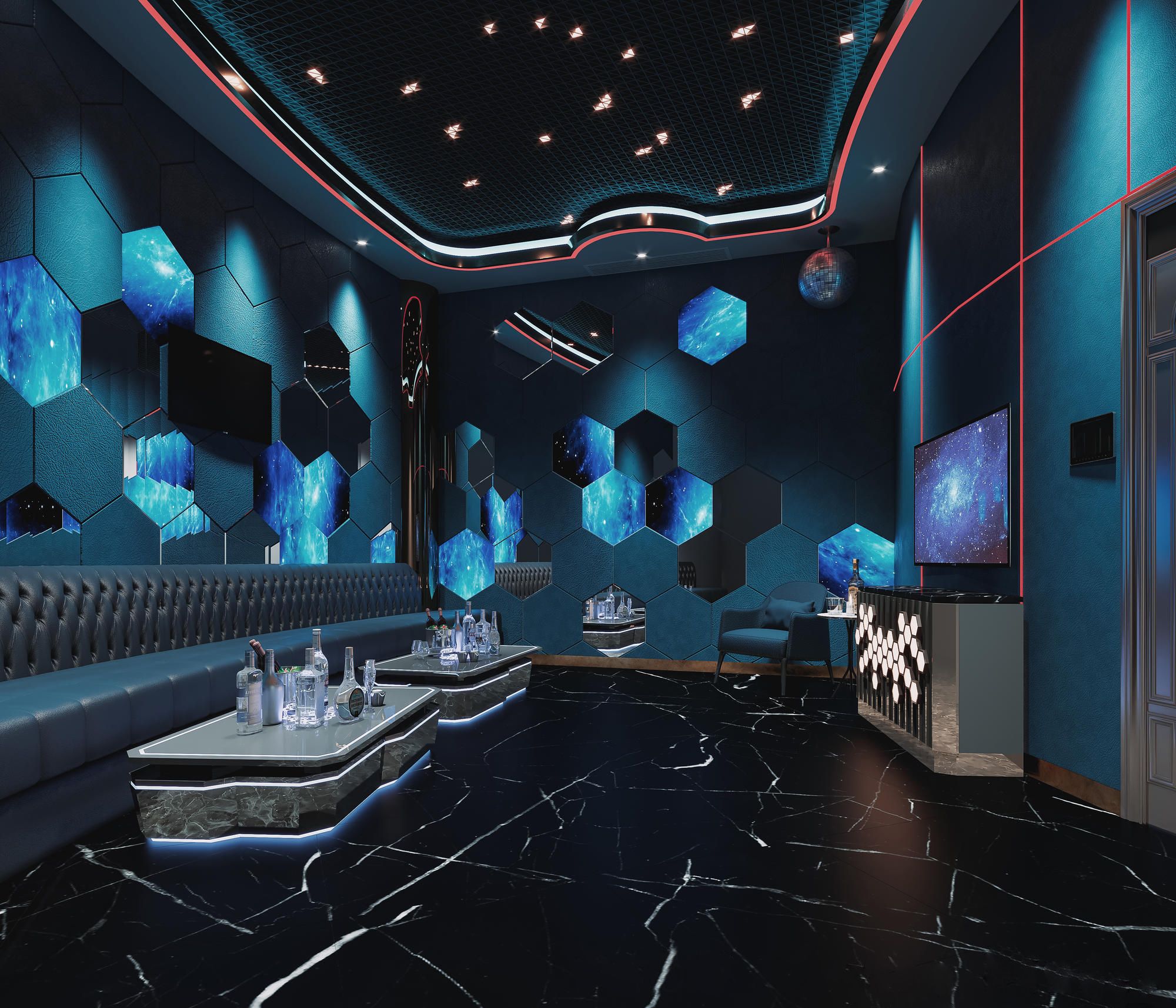 青岛大型特色创意酒吧装修效果图