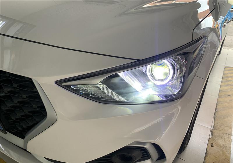 新款悦动改装led大灯透镜 现代悦动改天使眼日行灯