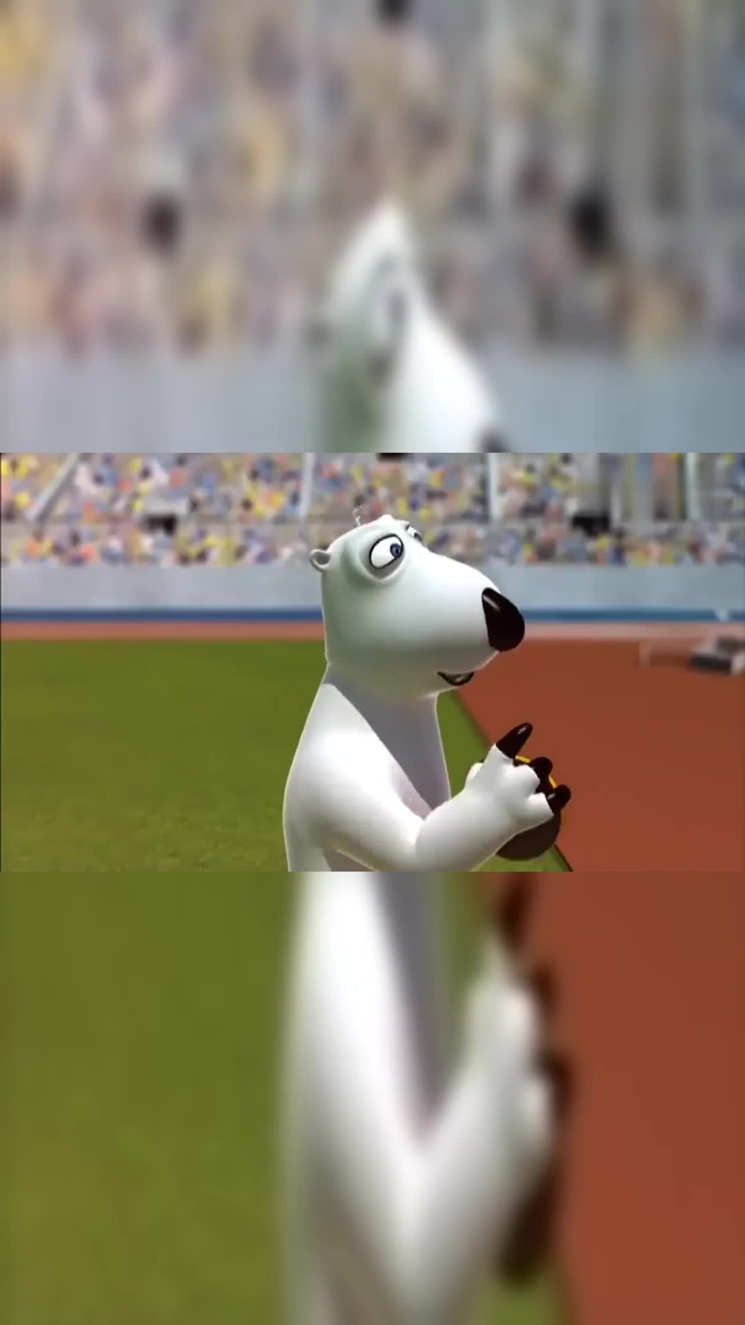 贝肯熊贝肯熊参加铁饼比赛你可要争口气啊台下那么多观众呢