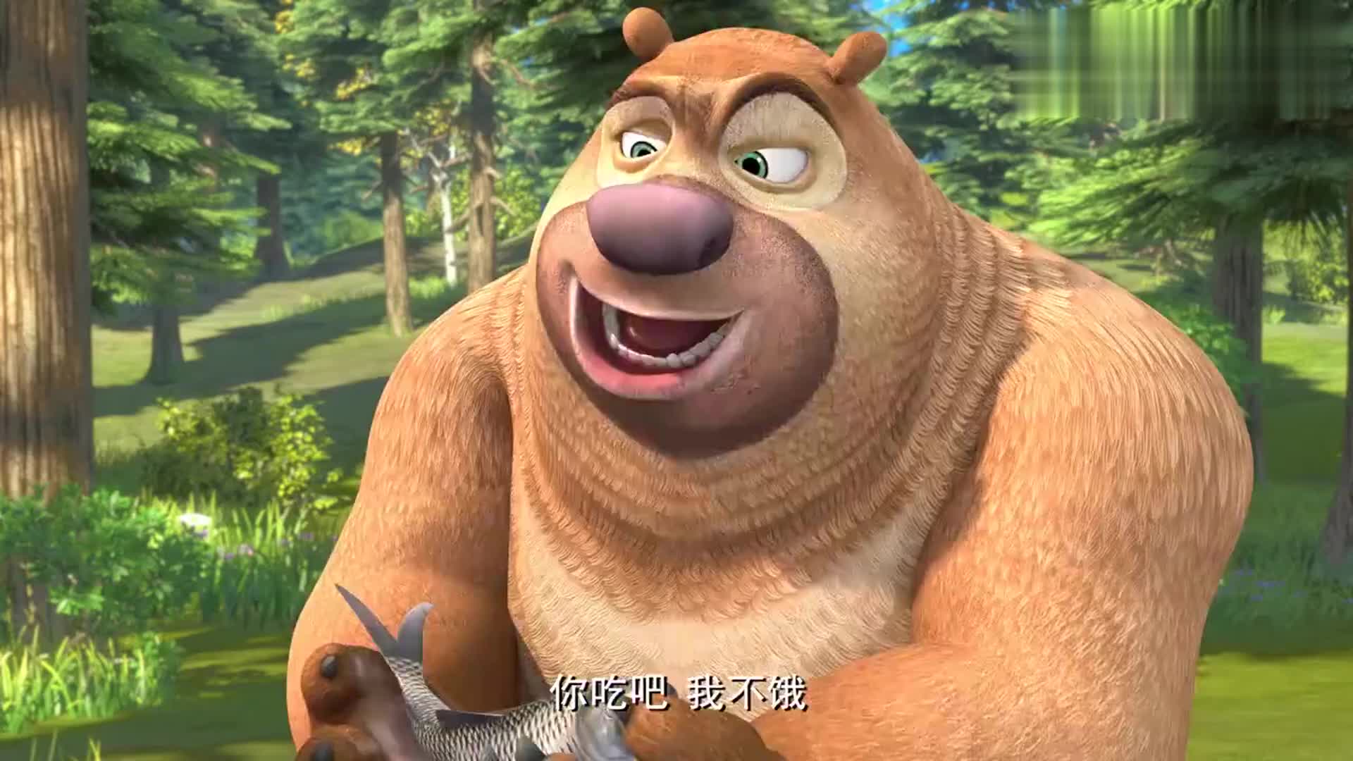 赵琳想要吃烤鱼,光头强还口出狂言,结果一条鱼都钓不上!