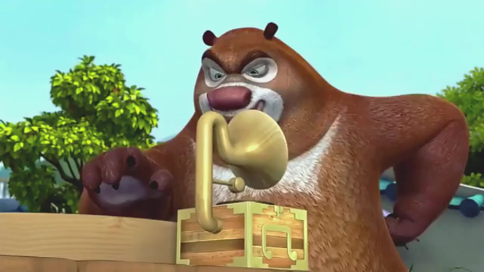 熊出没-熊二转转盘,熊大拿磁铁影响,狠狠的坑了熊二