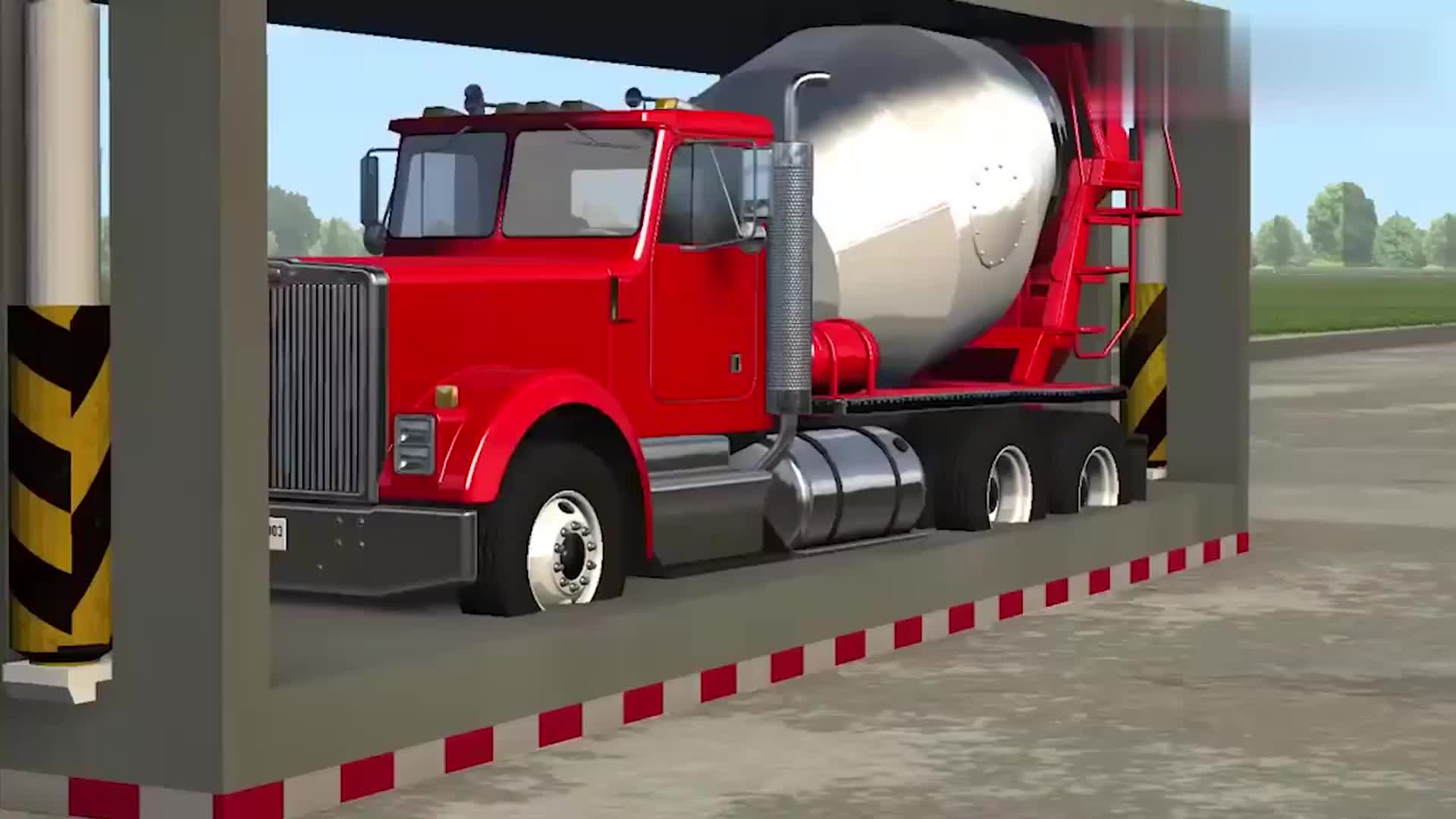 汽车-厉害,搅拌车碰到压碎机也能变成这样?崩溃的画面来了!