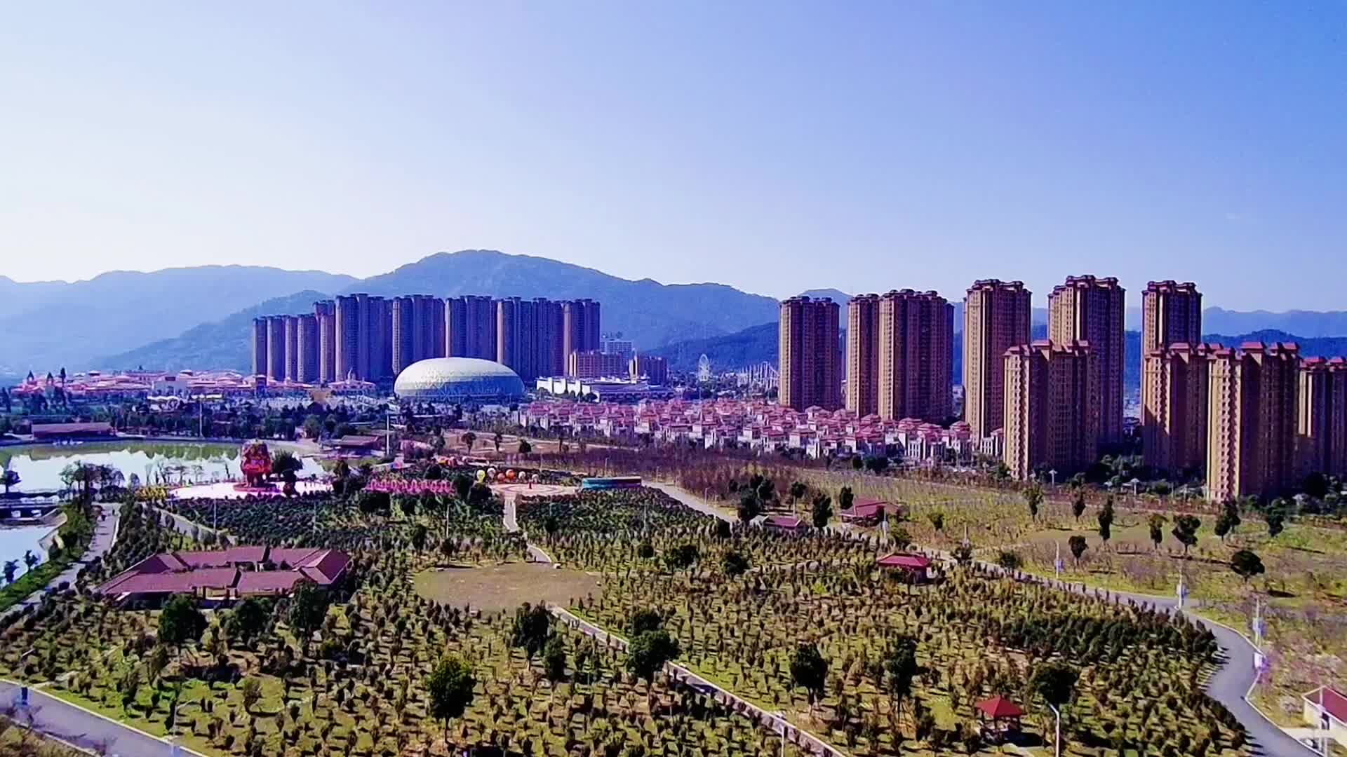 航拍福州连江县贵安花海公园,风景优美,无比的震撼!