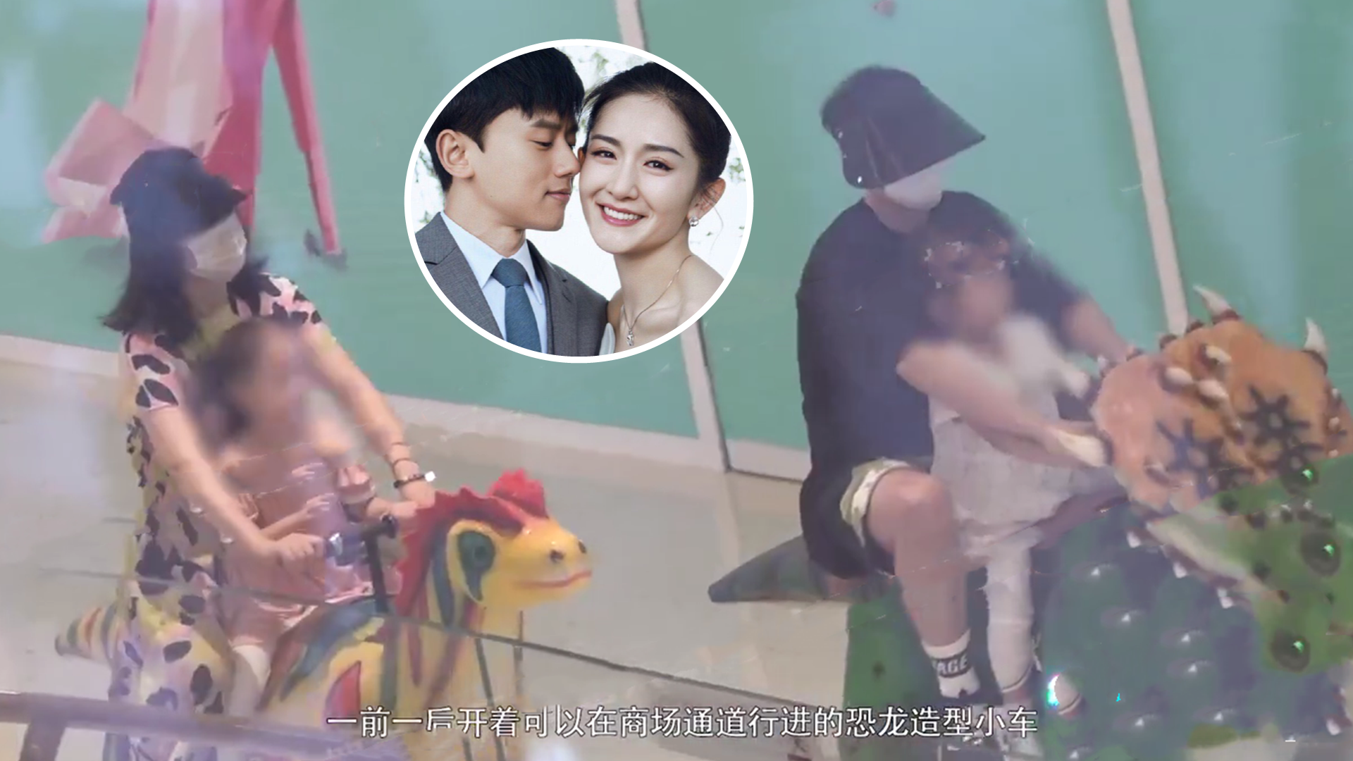 谢娜张杰带女儿逛商场,跳跳俏俏为爸爸争风吃醋,机灵古怪超可爱