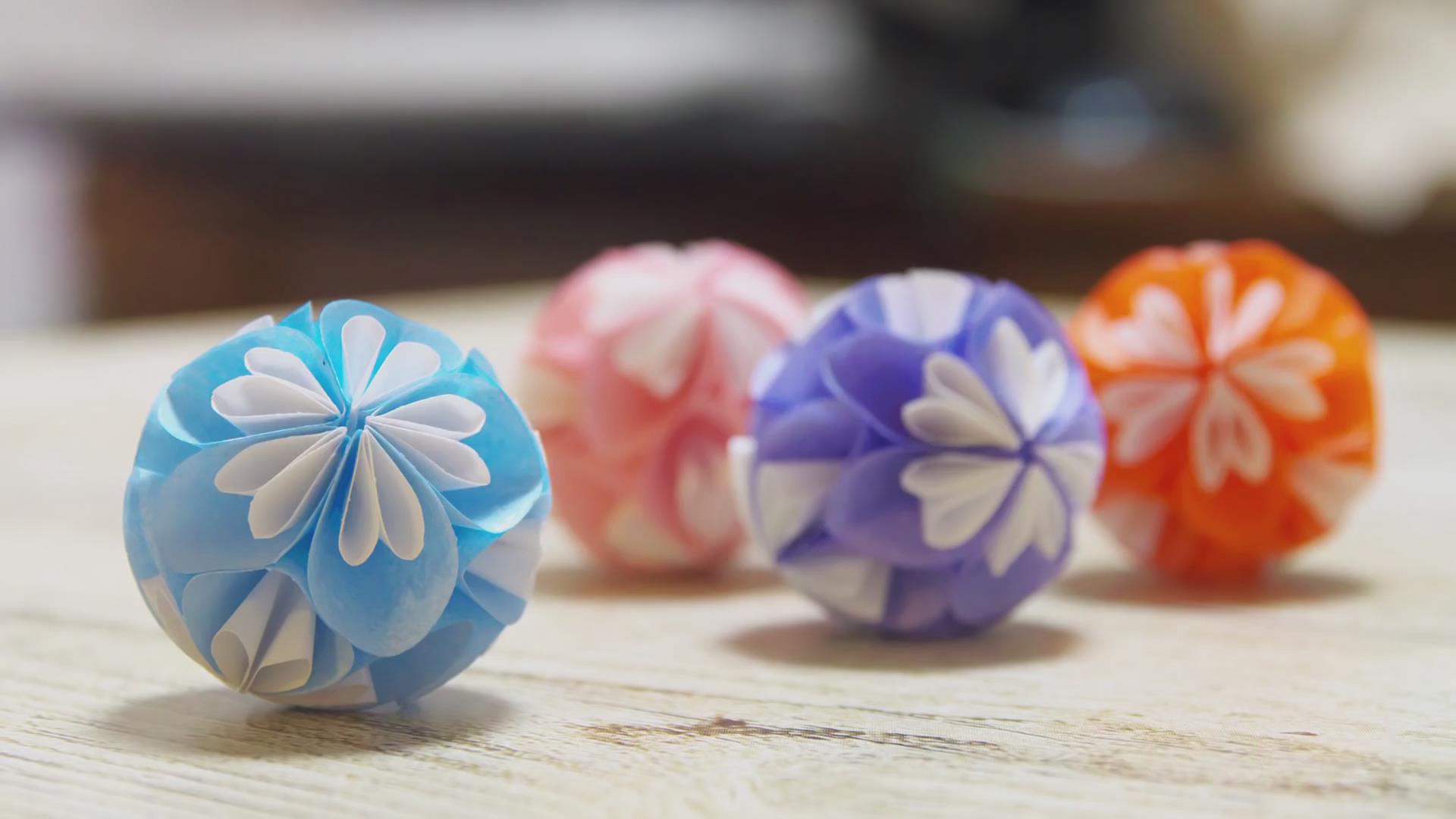 创意手工diy简单又漂亮的纸艺花球