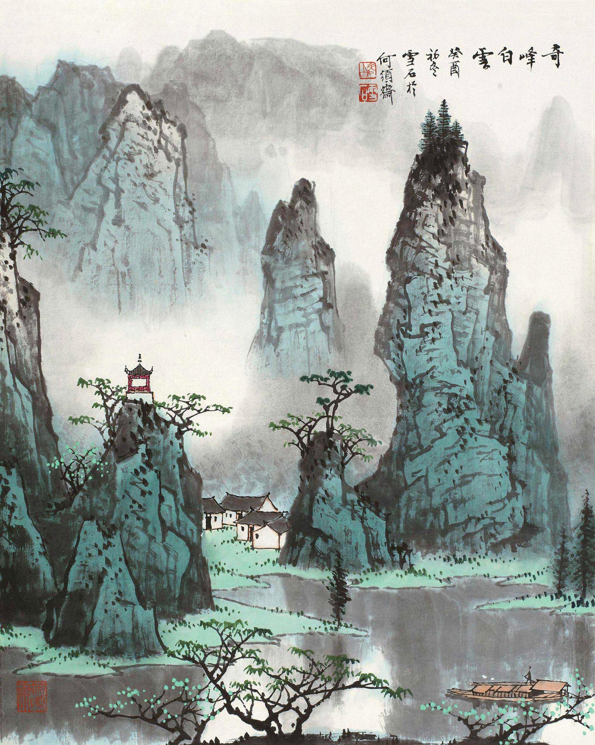 50张齐白石经典山水画,一睹大师风采