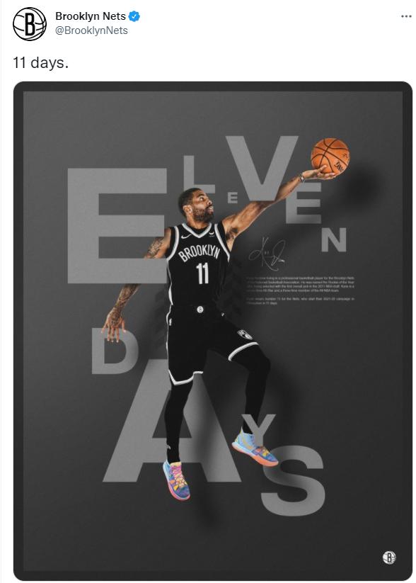 别有用意?篮网官方晒欧文照片倒计时:还有11天了