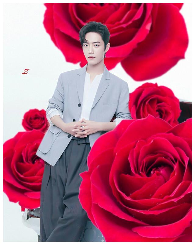 被鲜花包围的美少年肖战愿世间美好与你环环相扣