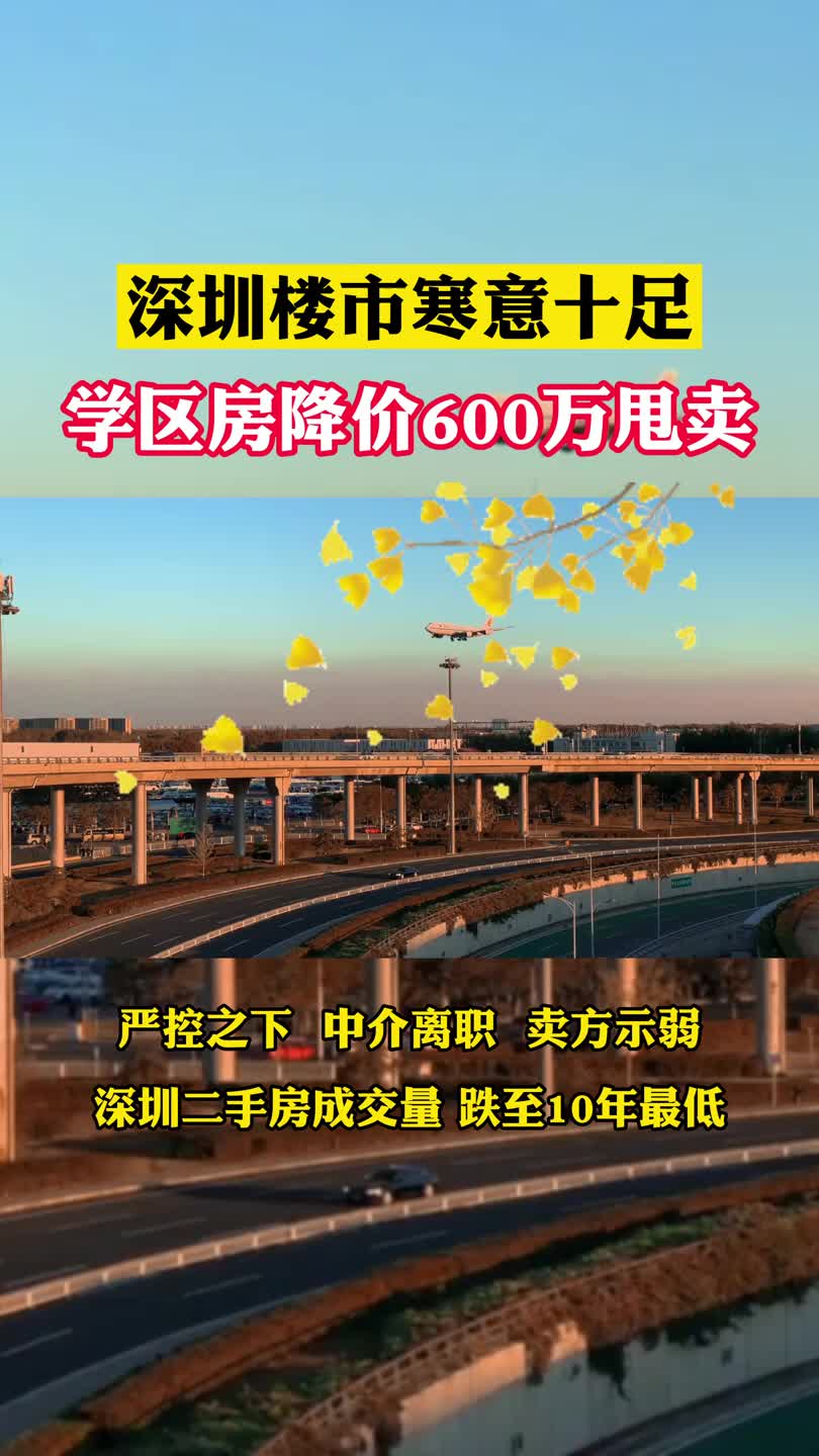 深圳楼市寒意十足学区房降价600万甩卖深圳并不是特例
