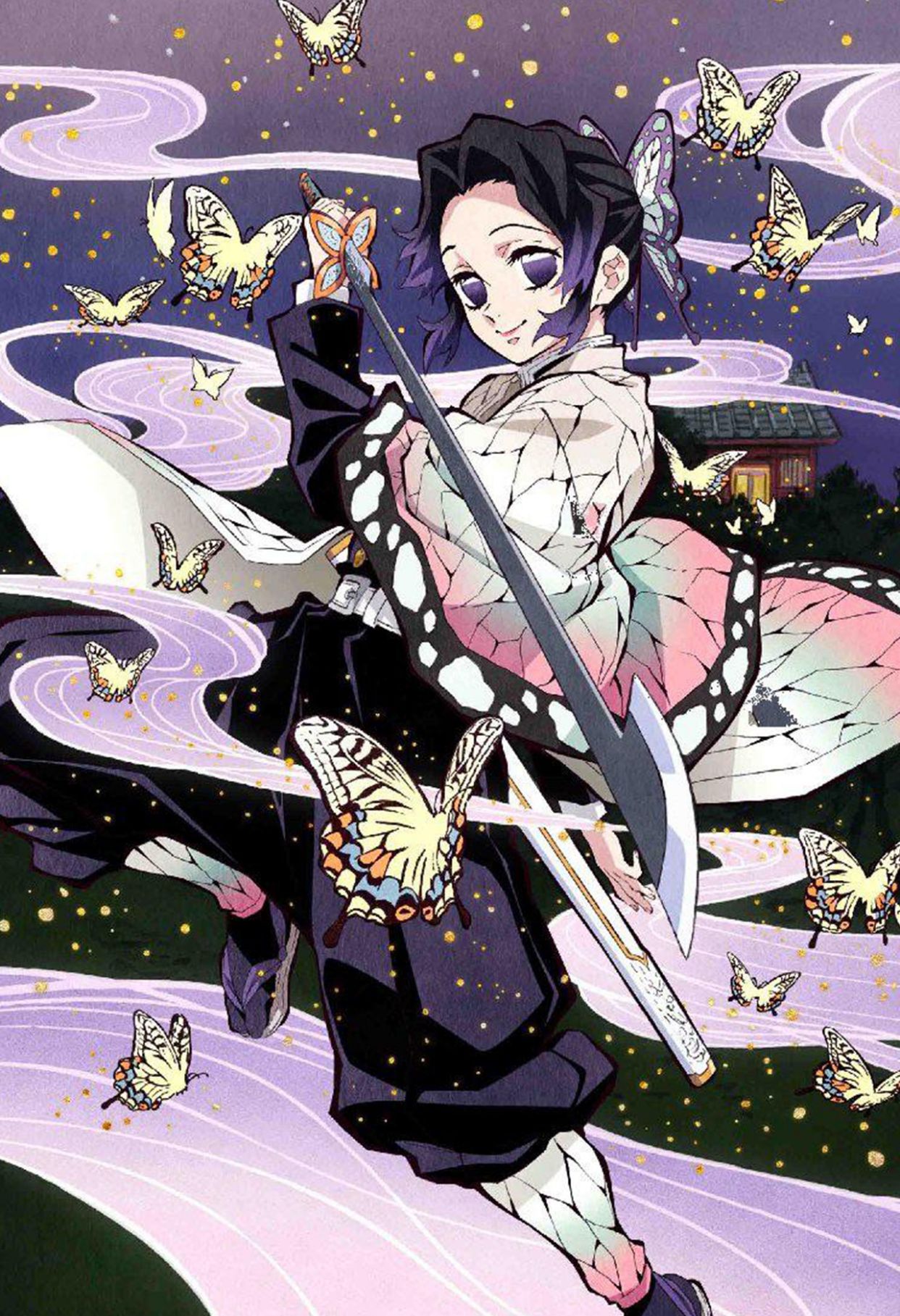 鬼灭之刃蝴蝶忍手机壁纸分享 这些插画充分说明她是剧中颜值担当