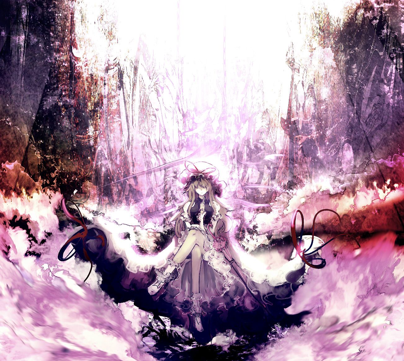 八云紫的高清手绘插画壁纸 东方project 漫画里有气质的女主 八云紫的高清手绘插画壁纸 东方project 漫画里有气质的女主