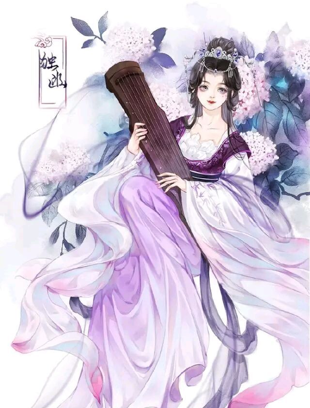 才华横溢的女子(古风动漫抚琴女子图)