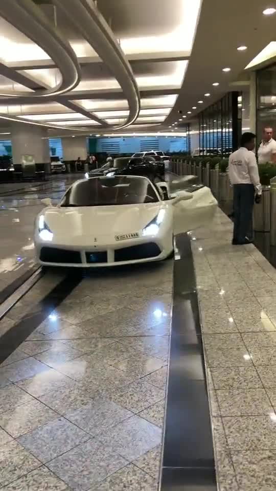 这里的泊车小弟好安逸各种豪车开一遍