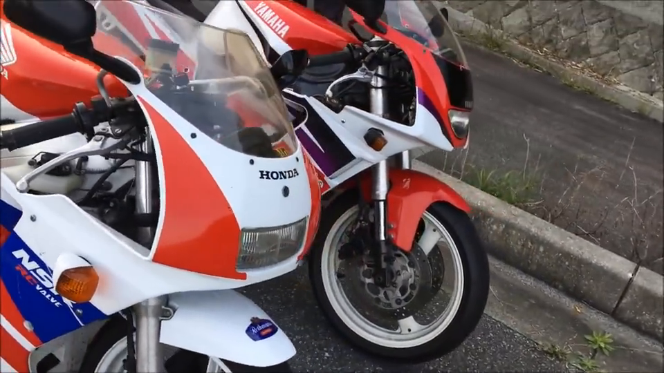 实拍路试雅马哈tzr250rspr-本田nsr250r