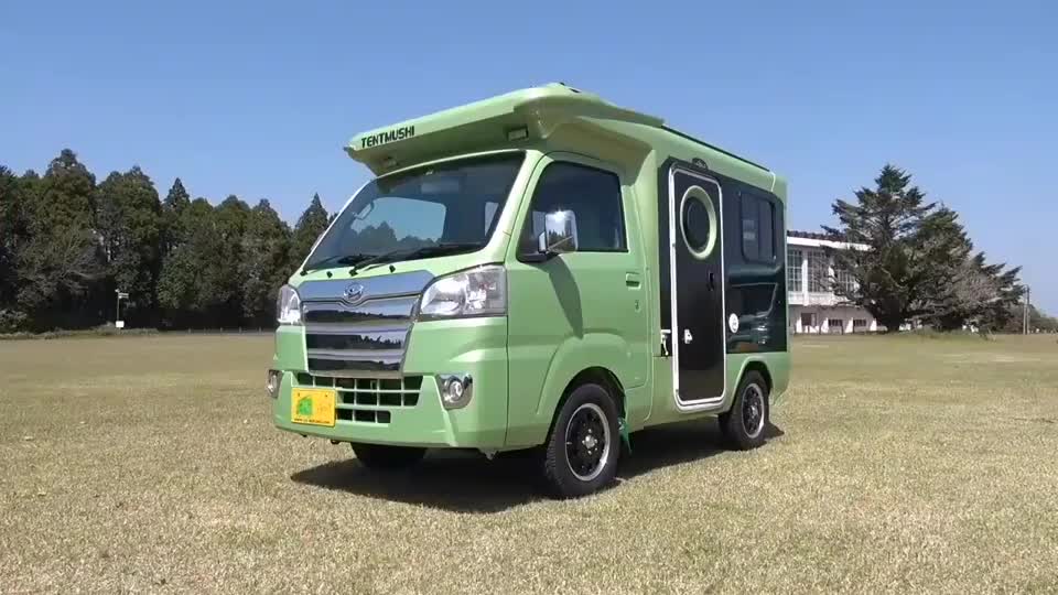 脑洞大开的日本微型房车,厨房床俱全,睡四个人还能在内直立行走_新浪