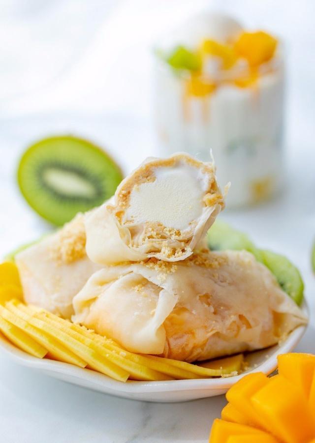 花生卷冰淇淋怎么做?平底锅简单做,台湾夜市必吃招牌!