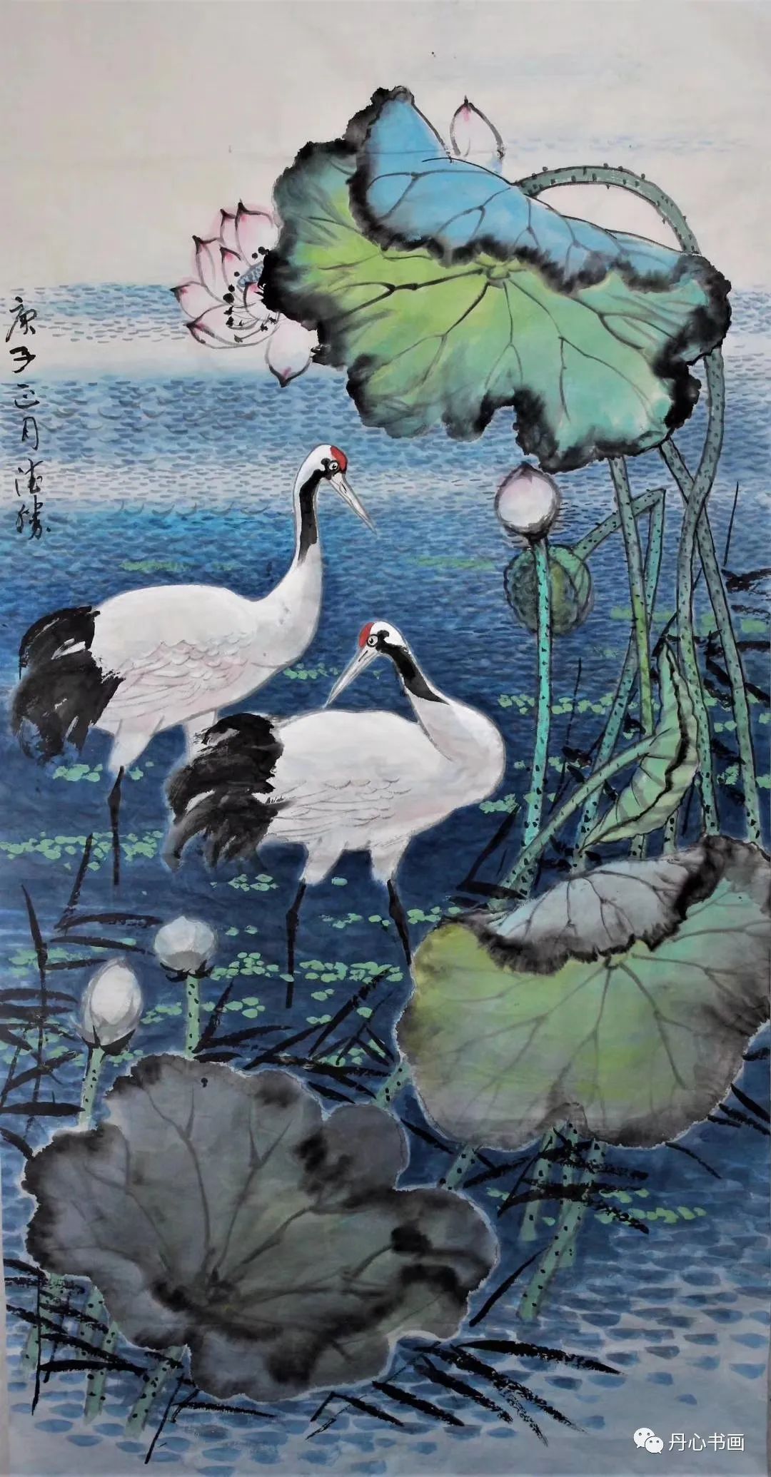 清丽脱俗,鹤舞翩跹|画家纪德胜鹤画作品欣赏__财经头条