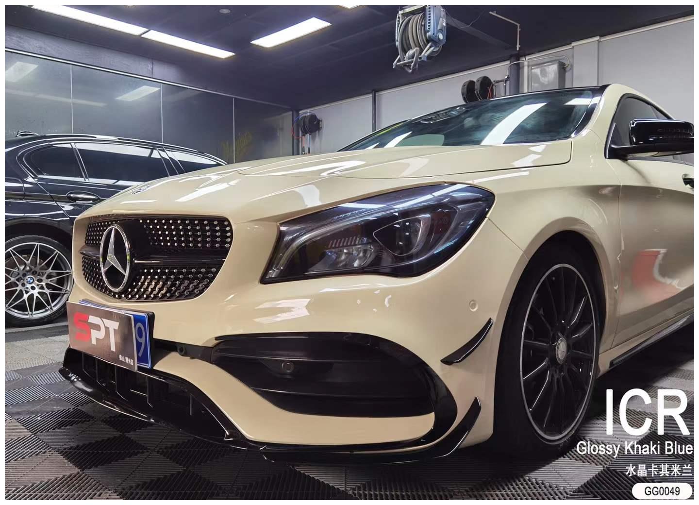 icr改色膜奔驰gla220贴膜ichanger水晶卡其米兰
