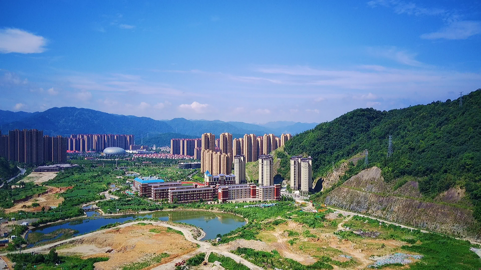 在不同的方向,不同的角度航拍福州连江县贵安,感触不一样的风景