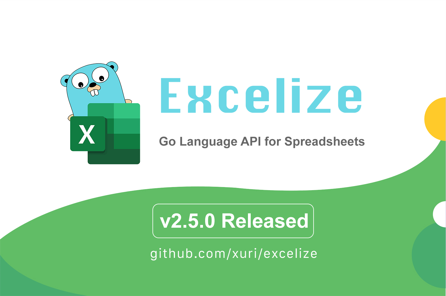 Go 语言 Excel 文档基础库 Excelize 2.5.0 正式发布