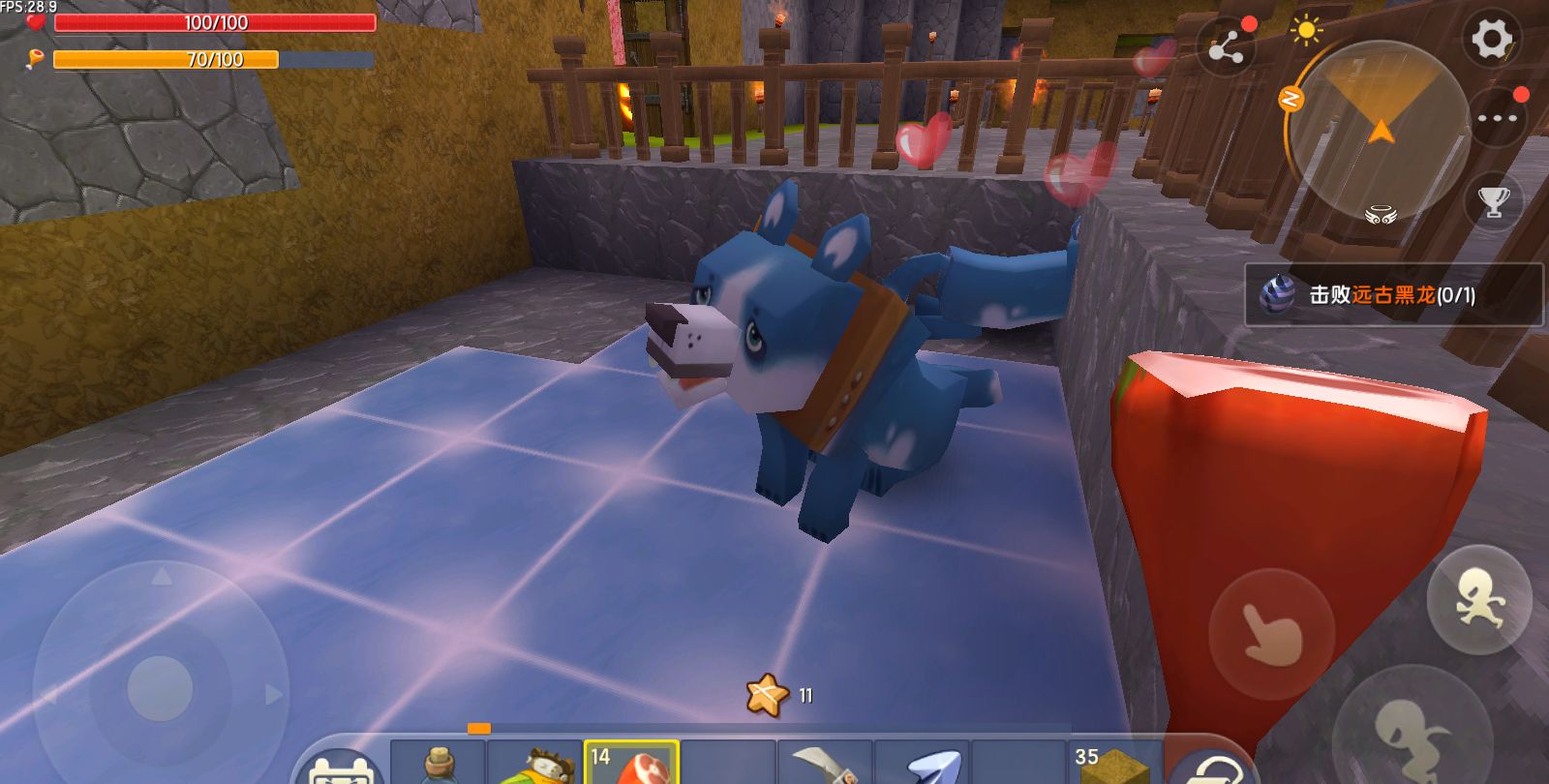 迷你世界:一只小狼崽出生了,美美哒的很可爱!