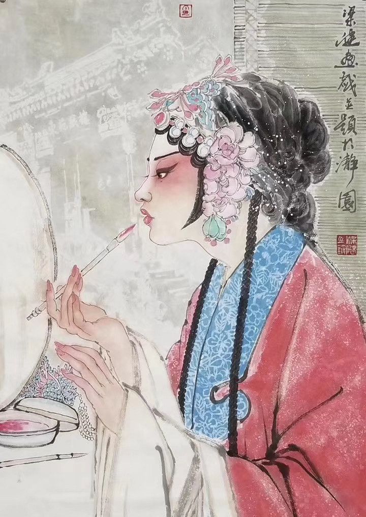 中国美术家协会会员梁健戏曲写意人物作品欣赏