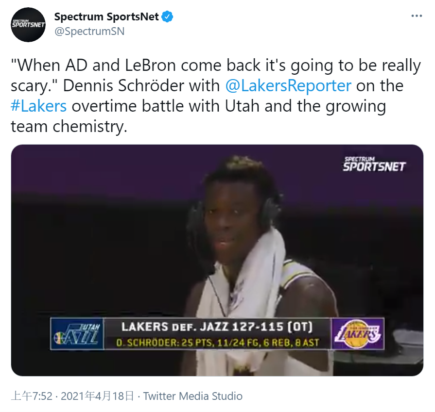 我们会非常可怕!湖人击垮爵士后,施罗德说出心声,大莫也放豪言休闲区蓝鸢梦想 - Www.slyday.coM 我们会非常可怕!湖人击垮爵士后,施罗德说出心声,大莫也放豪言休闲区蓝鸢梦想 - Www.slyday.coM