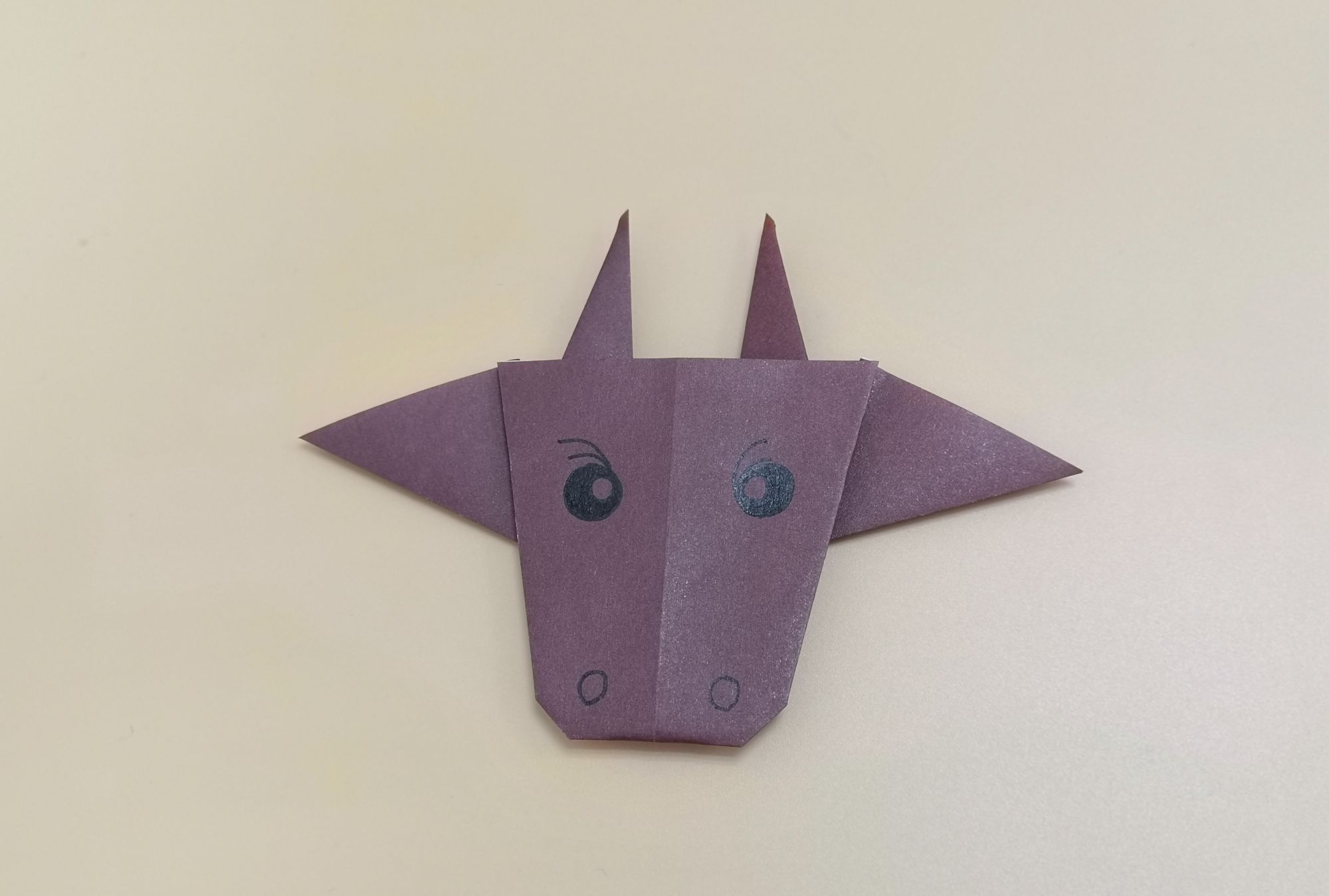 创意十足的牛头折纸,简单易学,一起动手折一折吧