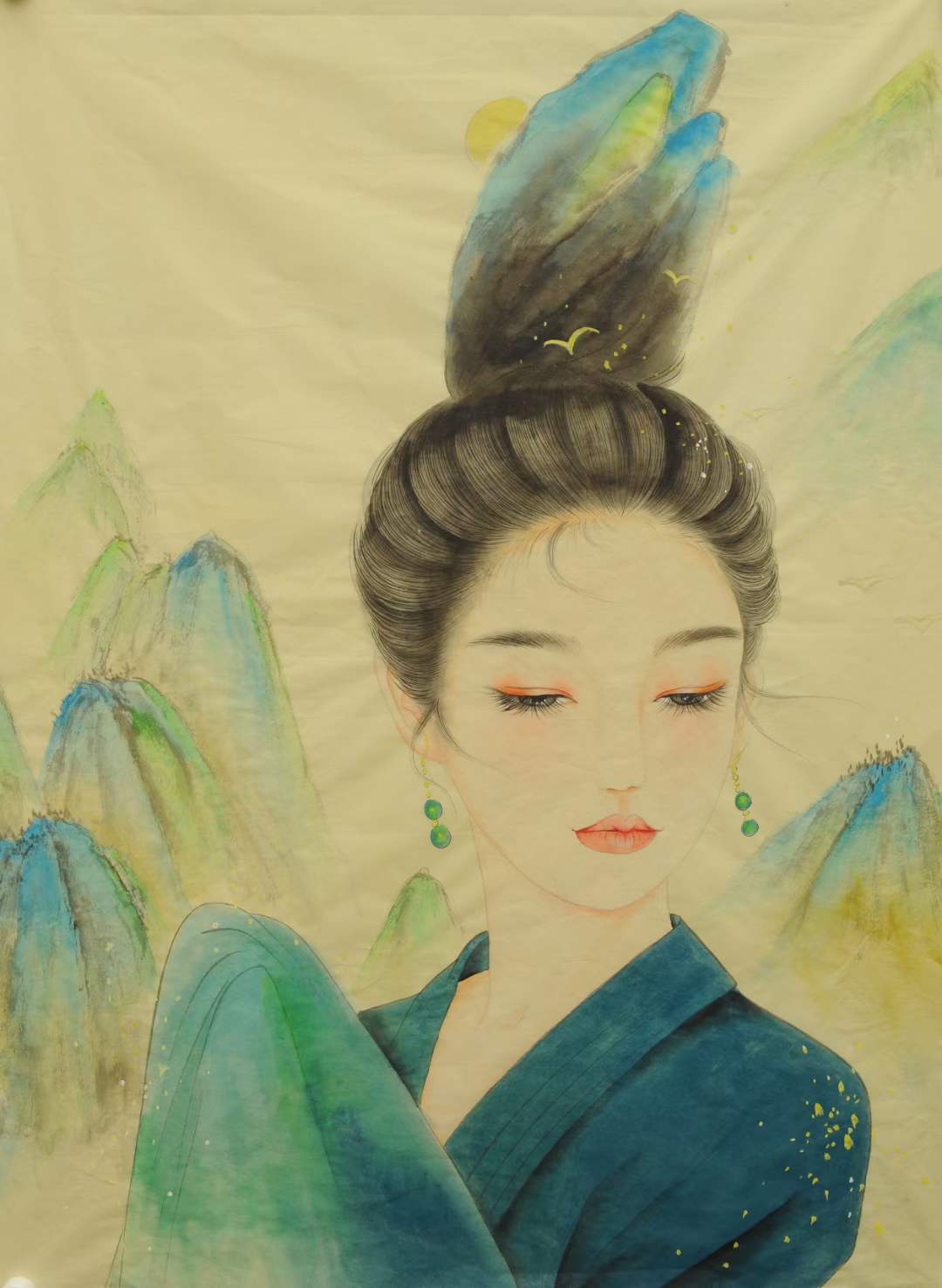 当代知名女画家韩梅工笔画清新典雅秀丽洒脱